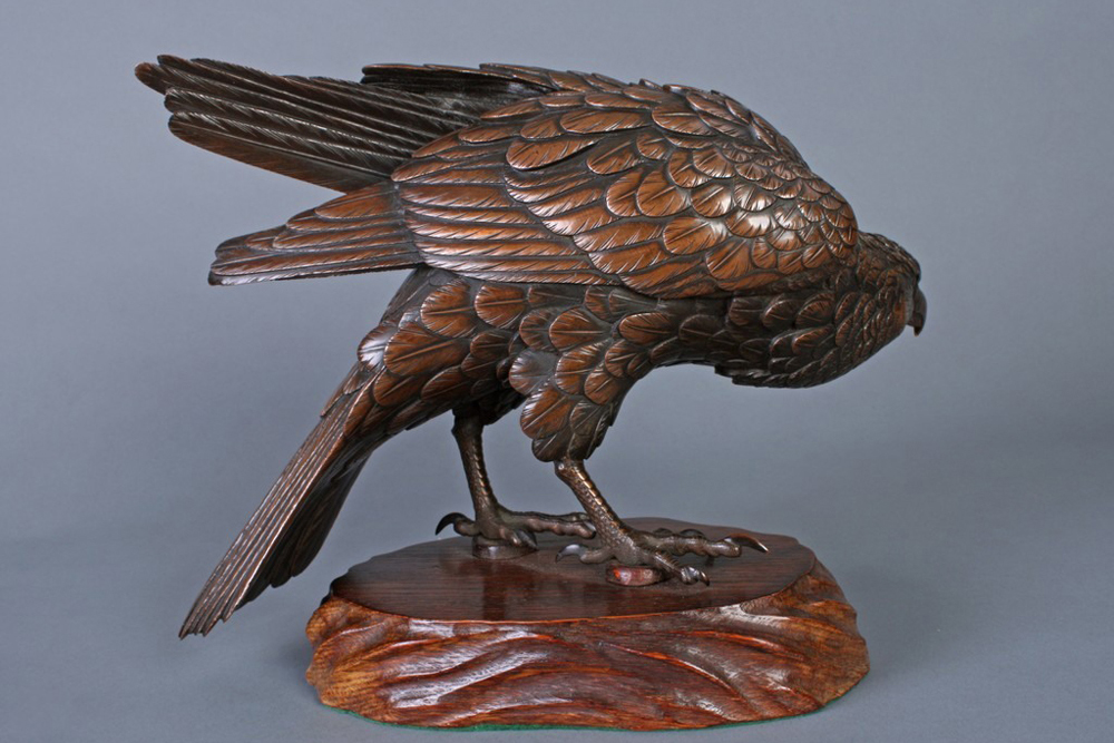 A Bronze Model of a Hawk by Masatsune